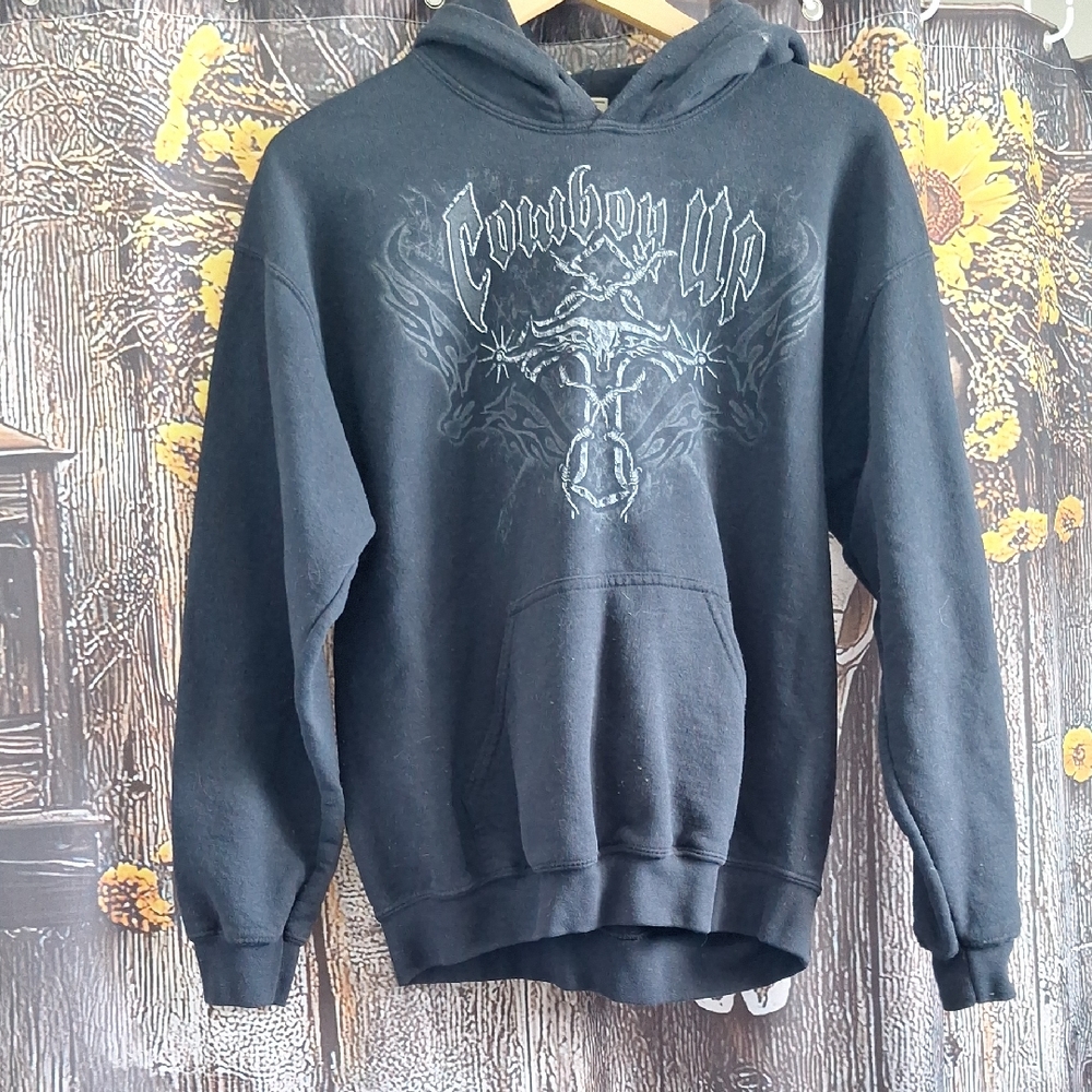 Gildan Black Cowboy Graphic Hoodie